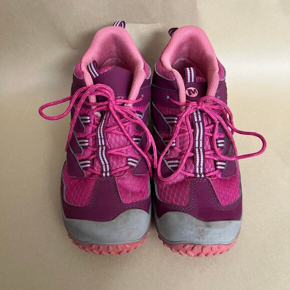 Merrell Kids Waterproof Hiking Boots Pink Purple Trail Shoes US 3 Youth Outdoor - Picture 3 of 11
